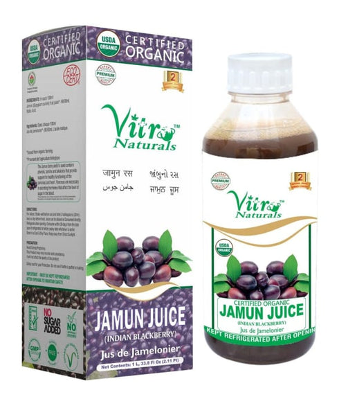 Vitro Naturals Certified Organic Jamun Juice bottle of 1 Ltr Juice